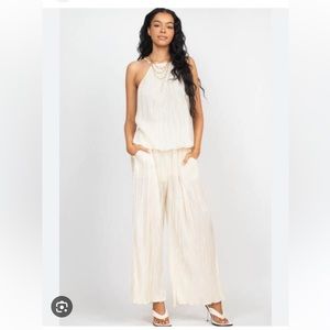 Champagne Crinkle Pant (Part of Set)